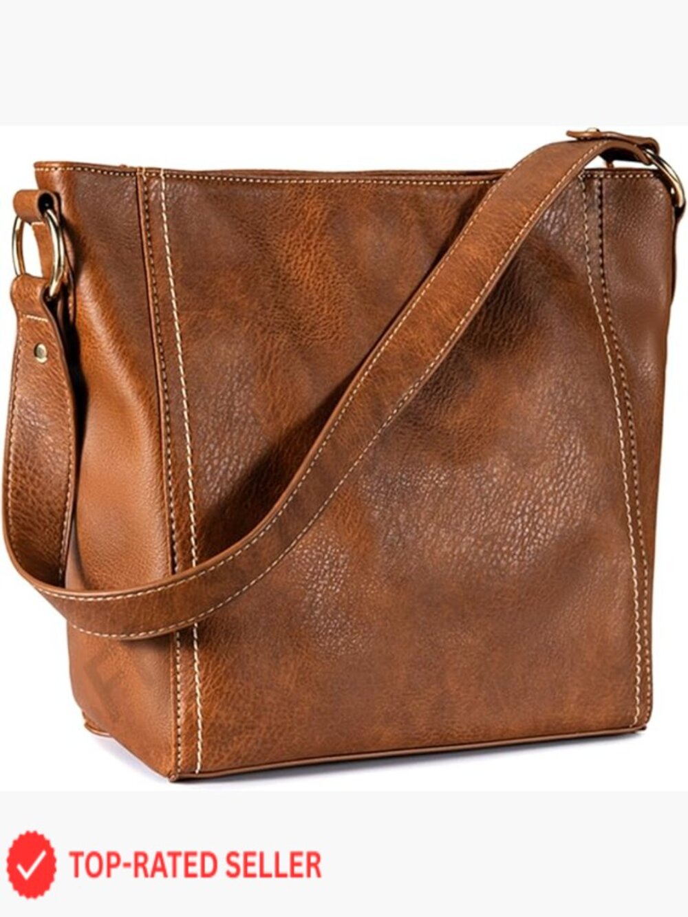 Soft Vegan Leather Hobo Shoulder Bag Elegant Casual Western Style Purse